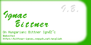 ignac bittner business card
